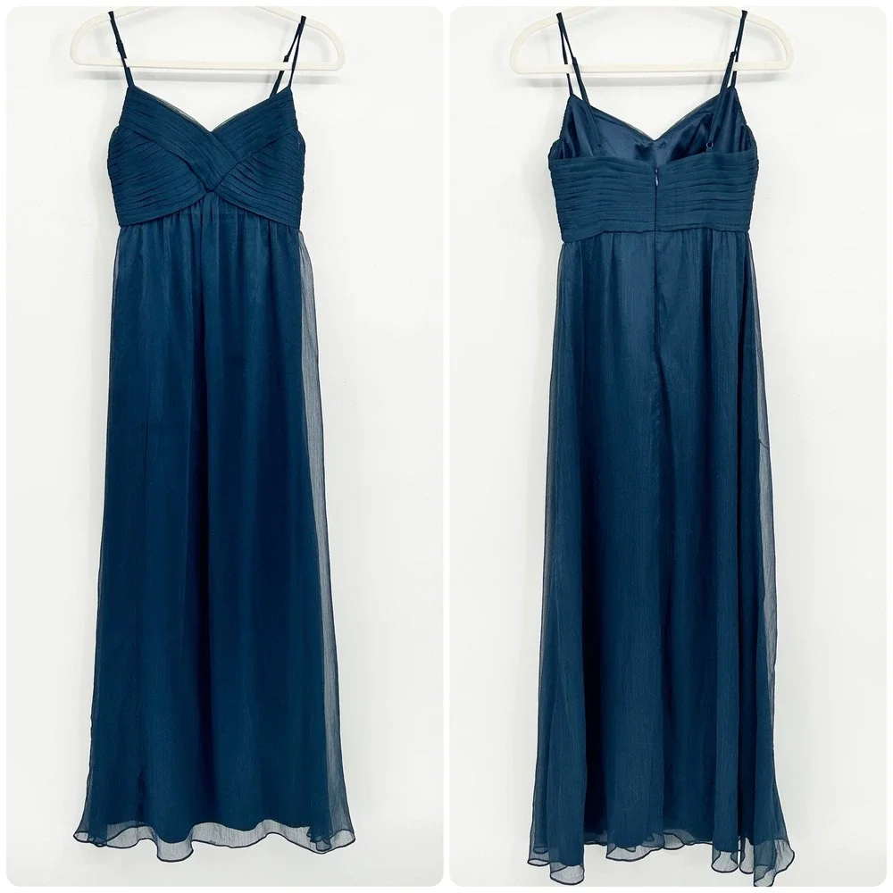 BHLDN Anthropologie Womens Bridgette Chiffon Bridesmaid Romantic Maxi‎ Gown XS - Picture 2 of 9